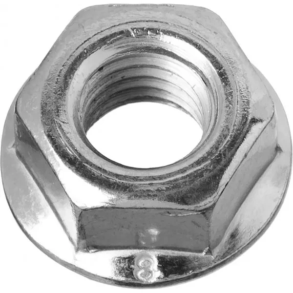 Гайка DIN 6923 с фланцем, M6, 14 шт, кл. пр. 8, оцинкованная, ЗУБР 303636-06 купить в Кургане