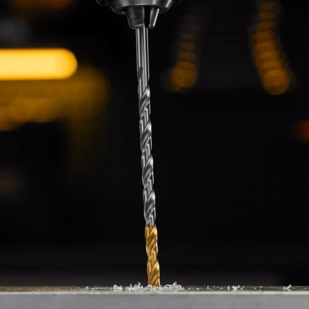 Сверло спиральное по металлу Denzel  4,5 х 126 мм, Р6М5, Golden Tip, удлиненное, 718252 купить в Кургане