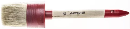 Кисть круглая STAYER &quot;MASTER&quot;, светлая натурал. щетина, пластм. корпус, деревян. ручка, №18 x60мм 0141-60 купить в Кургане