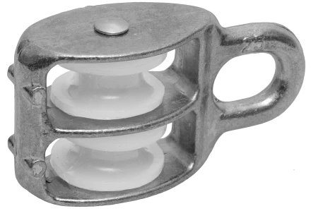 Блок ЗУБР двойной, оцинкованный, нейлоновый шкив, 9x40мм, 1 шт 4-304596-40 купить в Кургане