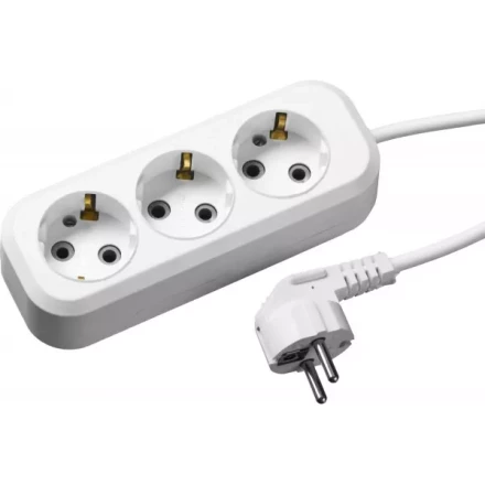 Удлинитель СИБИН электрический, ПВС сечение 0,75кв мм, 3 гнезда, макс мощн 2200Вт, 2м, заземление 55034-2 купить в Кургане