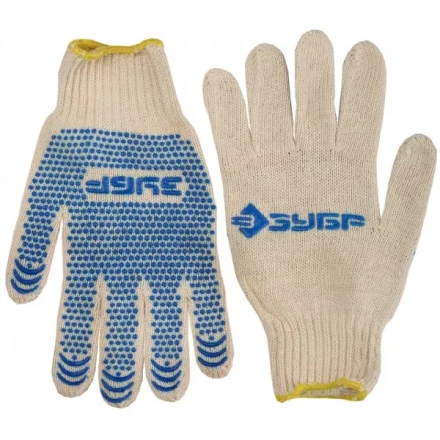 Перчатки ЗУБР хлопчатобумажные с защитой от скольжения, XL 114031 купить в Кургане