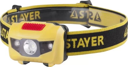 Фонарь STAYER &quot;MASTER&quot; налобный светодиодный, 1Вт(80Лм)+2LED, 4 режима, 3ААА 56568 купить в Кургане