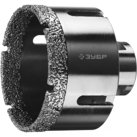 Алмазная коронка ЗУБР &quot;ПРОФЕССИОНАЛ&quot; универсальная для УШМ, сухое сверление, алмазы на вакуумной пайке,  посадка М14, d=68мм 29865-68 купить в Кургане