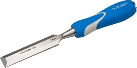 Стамеска ЗУБР &quot;ЭКСПЕРТ&quot; с ударопрочной двухкомпонетной ручкой и стальным затыльником для ударных работ, 24мм 18097-24 купить в Кургане