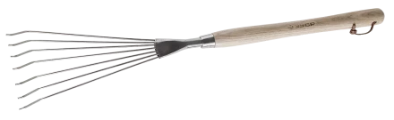 Грабельки ЗУБР "ЭКСПЕРТ" веерные из нержавеющей стали, деревянная ручка из ясеня, 7 круглых зубцов, 290х120х605мм 4-39475_z01 купить в Кургане