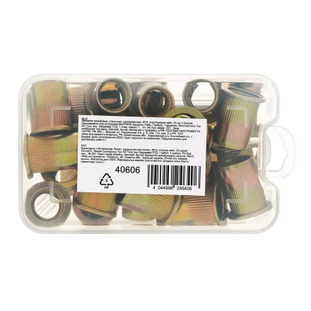 Заклепки резьбовые Denzel, стальные, оцинкованные, М12, пластиковый кейс, 25 шт., 40606 купить в Кургане