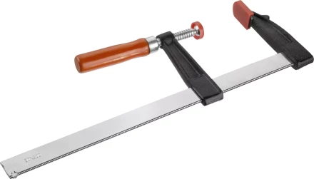 Струбцина ЗУБР &quot;СТАНДАРТ&quot;, тип &quot;F&quot;, деревянная ручка, стальная закаленная рейка, 80х300мм 32152-80-300 купить в Кургане