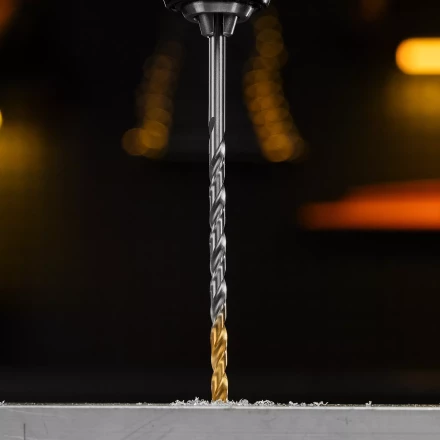 Сверло спиральное по металлу Denzel 5 х 132 мм, Р6М5, Golden Tip, удлиненное, 718254 купить в Кургане