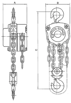 Таль ручная цепная тип HSZ-C г-п 2 тонн H=12 метра купить в Кургане