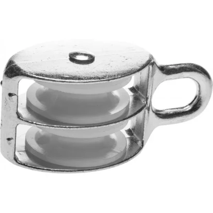 Блок ЗУБР двойной, оцинкованный, нейлоновый шкив, 9x40мм, 3 шт 4-304595-40 купить в Кургане