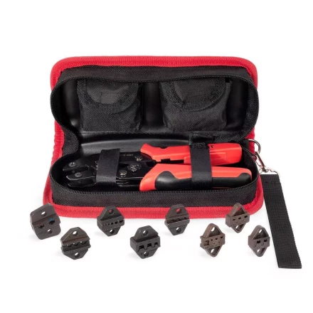 Пресс-клещи КВТ СТС+8 с 8 матрицами для опрессовки автоклемм, втулочных, изолированных и неизолированных наконечников, Dupont (набор) (89225) купить в Кургане