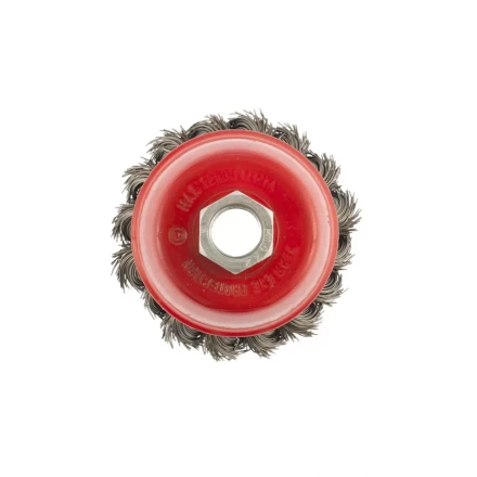 Щетка для УШМ 75 мм М14 &quot;чашка&quot; крученая проволока 0,8 мм MTX 74622 купить в Кургане