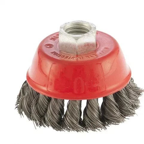 Щетка для УШМ 75 мм М14 "чашка" крученая проволока 0,8 мм MTX 74622 купить в Кургане