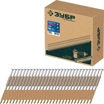 ЗУБР SN21 80 х 3.1 мм, реечные гвозди рифленые оцинкованные, 2010 шт (305396-80) купить в Кургане