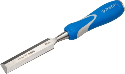 Стамеска ЗУБР &quot;ЭКСПЕРТ&quot; с ударопрочной двухкомпонетной ручкой и стальным затыльником для ударных работ, 26мм 18097-26 купить в Кургане