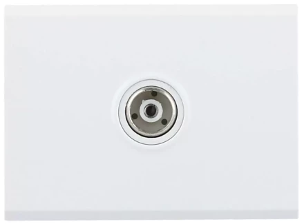 Розетка СВЕТОЗАР &quot;ЭФФЕКТ&quot; телевизионная, без вставки и рамки, цвет белый SV-54415-W купить в Кургане