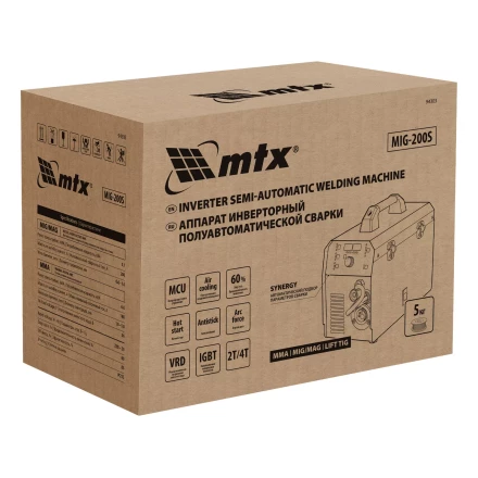 Аппарат инвертор. полуавтомат. cварки MTX MIG-200S, 200A, ПВ 60%, катушка 5 кг купить в Кургане