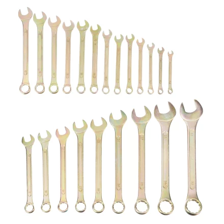 Набор ключей комбинированный Сибртех 6-32 мм, 22 шт, желтый цинк 15444 купить в Кургане