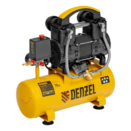 Компрессор безмасл. малошумный DLP-950/10, 950Вт,10 л, 2850 об/мин, 170 л/мин// Denzel 58141 купить в Кургане