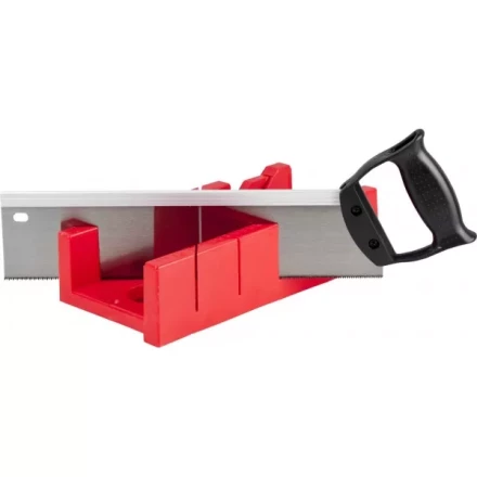 Набор ЗУБР &quot;МАСТЕР&quot;: Стусло пластмассовое + ножовка с пластиковой рукояткой с усиленным обушком, стусло MIDI-PLUS, 2,5&quot;, ножовка 295мм 15391-30 купить в Кургане