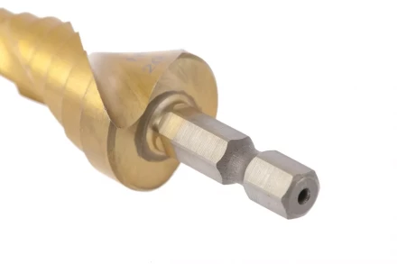 Сверло ступенчатое 4-6-8-10-12-14-16-18-20 мм HSS спиральный проф. шестигр. хвостовик MATRIX 72356 купить в Кургане