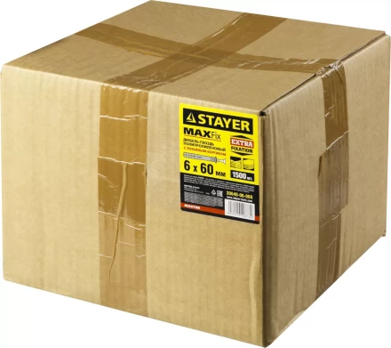 Дюбель-гвоздь полипропиленовый, потайный бортик, 6 x 60 мм, 1500 шт, STAYER Master 30640-06-060 30640-06-060 купить в Кургане