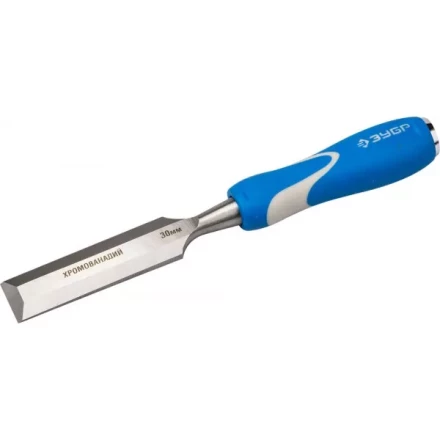 Стамеска ЗУБР &quot;ЭКСПЕРТ&quot; с ударопрочной двухкомпонетной ручкой и стальным затыльником для ударных работ, 30мм 18097-30 купить в Кургане