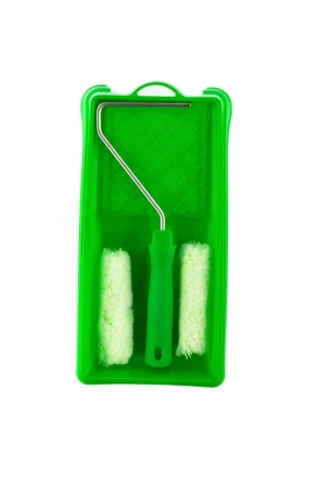 Малярный набор для работ по дереву: кювета 150 мм х 290 мм и мини-валик 110 мм Сибртех 80454 купить в Кургане