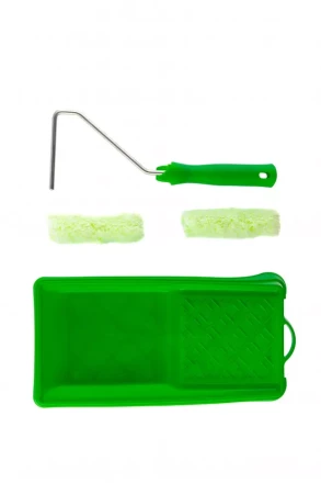 Малярный набор для работ по дереву: кювета 150 мм х 290 мм и мини-валик 110 мм Сибртех 80454 купить в Кургане