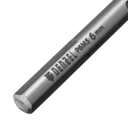 Сверло спиральное по металлу Denzel 6 х 139 мм, Р6М5, Golden Tip, удлиненное, 718256 купить в Кургане