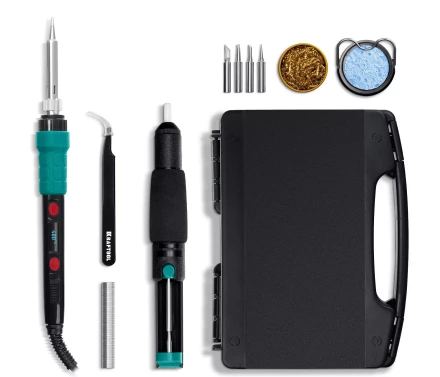 KRAFTOOL KS-15, 14-в-1 цифровая мини-паяльная станция, 90-480°С, 145 Вт, в кейсе 55346 купить в Кургане