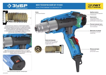Фен технический + кейс ФТ-П1800 К серия ПРОФЕССИОНАЛ купить в Кургане