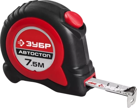 Рулетка ЗУБР &quot;МАСТЕР&quot;, двухкомпонентный корпус, автостоп, 7,5м/25мм 34052-08-25 купить в Кургане