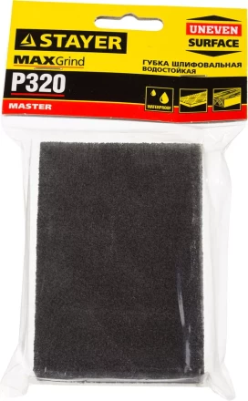 Губка шлифовальная STAYER &quot;MASTER&quot; четырехсторонняя, зерно - оксид алюминия, Р320, 100 x 68 x 26 мм. 3560-4 купить в Кургане