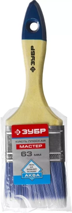 Плоская кисть ЗУБР АКВА 20 мм 3/4? светлая искусственная щетина деревянная ручка для воднодисперсионных и акриловых ЛКМ 4-01007-020 купить в Кургане