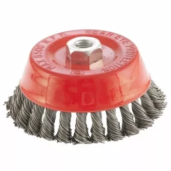 Щетка для УШМ, 125 мм, М14, &quot;чашка&quot;, крученая проволока 0,8 мм  MTX 74625 купить в Кургане