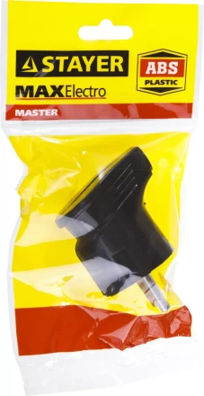 Вилка MAXElectro электрическая, 16А/220В, угловая, с заземлением, черная, STAYER 55161-B купить в Кургане