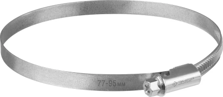 ЗУБР Х-9Н, 77 - 95 мм, накатная лента 9 мм, цинк, 25 шт, червячный хомут (37807-95) купить в Кургане