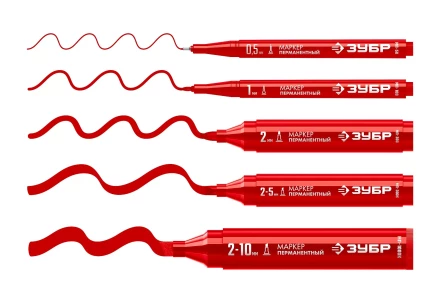 ЗУБР МП-300 красный, 2 мм перманентный маркер (06322-3) купить в Кургане