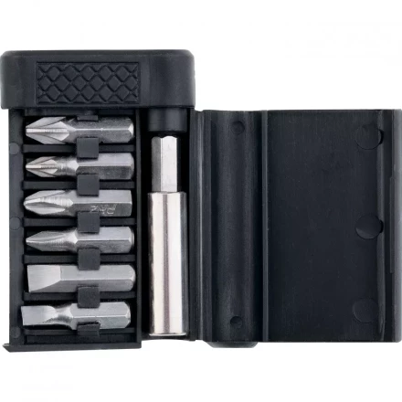 Набор бит магнитный адаптер для бит сталь 45Х  7предметов  пластиковый бокс SPARTA 13945 купить в Кургане