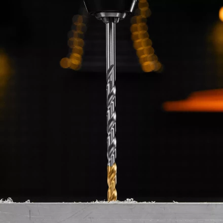 Сверло спиральное по металлу Denzel 6,5 х 148 мм, Р6М5, Golden Tip, удлиненное, 718257 купить в Кургане