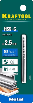 Сверла по металлу HSS-G Оберон 29651-2.5 купить в Кургане