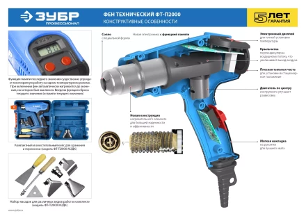 Фен технический ФТ-П2000 М2Д серия ПРОФЕССИОНАЛ купить в Кургане