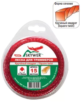 Леска для триммера SQUARE TWIST (квадрат крученый) 4.0ММХ15М купить в Кургане