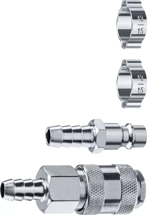 ЗУБР (штуцер елочка, 10 мм - рапид муфта) + (рапид штуцер-штуцер елочка, 10 мм) + (обжимные хомуты 2 шт), набор, Профессионал (64920-10-H) купить в Кургане