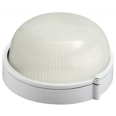 Светильник уличный СВЕТОЗАР влагозащищенный, круг, цвет белый, 60Вт SV-57251-W купить в Кургане