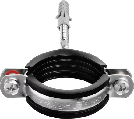 ЗУБР 1 1/2, цинк, 1 шт, трубный хомут с сантехнической шпилькой и дюбелем (37866-47-52) купить в Кургане