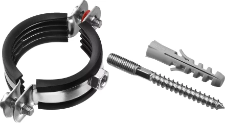 ЗУБР 1 1/2, цинк, 1 шт, трубный хомут с сантехнической шпилькой и дюбелем (37866-47-52) купить в Кургане