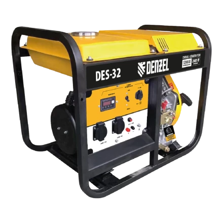 Генератор дизельный DES-32 3.2 кВт 230 В 11 л ручной стартер Denzel 94411 купить в Кургане